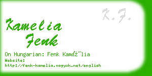 kamelia fenk business card